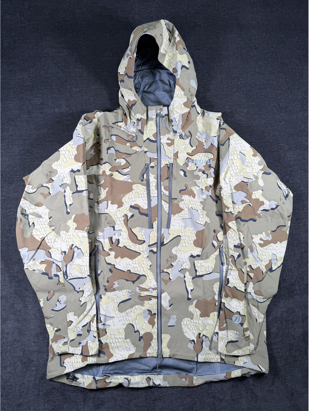 Kuiu Kutana Storm Shell Camouflage Hooded Jacket with Waterproof Zippers